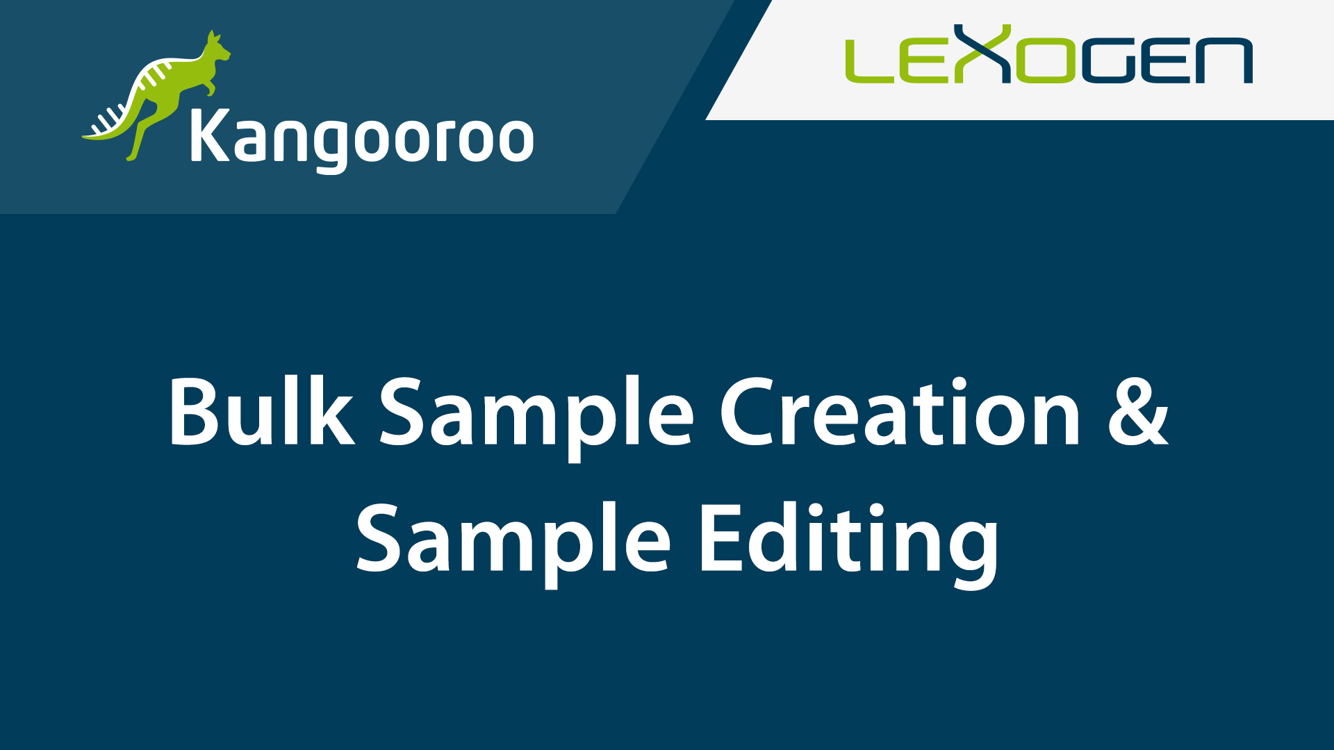 Bulk Sample Creation & Sample Editing
